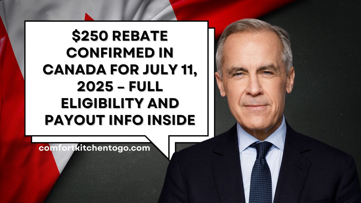 $250 Rebate Confirmed in Canada for July 11, 2025 – Full Eligibility and Payout Info Inside